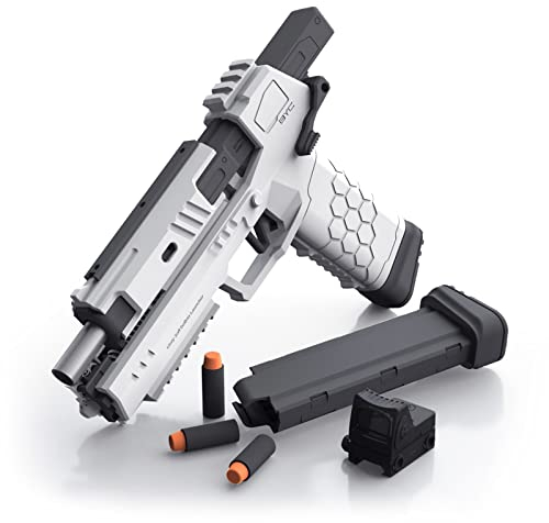Tovol Zerky Schaumstoff Blaster Pistole Spielzeugpistole mit Patronen Magazin Weichschaum Blaster mit Zielfernrohr Darts für Kinder Jugend Teenager