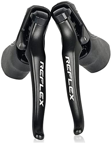 Road Bike Gear Lever 2×8/2×9/2X10/2X11 Speed Shifters & Gear Cable Gear Lever Brake Bicycle Front Derailleur Compatible with Shimano (2x8S Reflex: Compatible R2000)