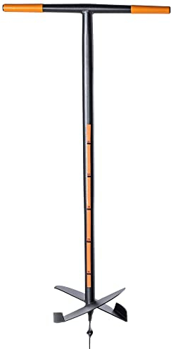 KADAX Handerdbohrer, Erdbohrer aus Metall, Erdlochbohrer mit Quergriff, Spiralbohrer für Garten, Pfostenbohrer, Pflanzbohrer, Blumenzwiebelbohrer, Pfahlbohrer (250mm)