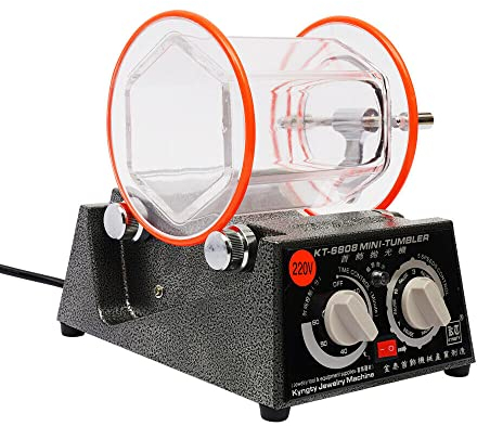 3Kg 220V Elektrische Rotationspolierer, Rotary Tumbler Schmuck Polierer, Schmuck Polieren Trommel Kugelmühle Gerät, Kugelmühle Trommel Polierer 5 Geschwindigkeiten mit Timer Polisher