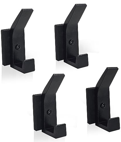 TSUYA 4 Pack Heavy Duty Sturdy Magnetic Hooks, Coat Magnetic Hooks, Rubber Magnet Wall Hooks for Coat Robe Towel Key Hat