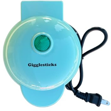 Gigglesticks Mini Waffle Maker - Bachelorette Party Fun, Compact Stainless Steel & Aluminum, Non-Stick Coating, Pink