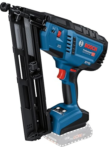 Bosch Professional 18V System clavadora para madera a batería GNH 18V-64 MD (disparo simple/contacto, para los siguientes clavos: 32-64mm, 15ga (1,8mm) y ángulo colocación 34°, sin batería/cargador)