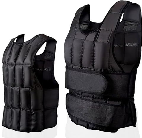MAXSTRENGTH Adjustable Weighted Vest for Weight Loss & Fitness Training Comfortable Fit for Running & Strength Training (10kg)