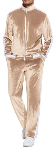 COOFANDY Mens Tracksuit 2 Piece Set Velour Sweatsuit Jogging Suits Full Zip Jacket Pants Outfits