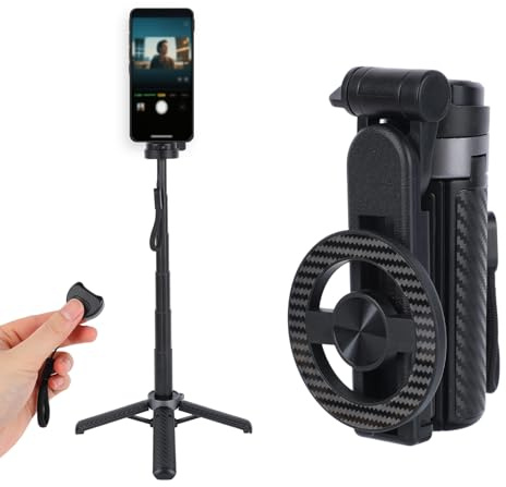 Mini Bastone per Selfie Magnetico Telefono, Treppiede Tascabile con Rotazione a 360° Treppiede da Viaggio Multifunzionale Telefono Cellulare per Foto di Vlog di Viaggio e Registrazione Video