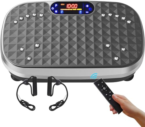 AXV Placa de vibración para fitness, máquina de ejercicio, vibración, agitador de cuerpo completo, soporte vibrador, tabla de agitación, gimnasio, para pérdida de peso, quemador de grasa para mujeres