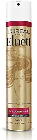 L'Oreal Hairspray by Elnett for Coloured Hair UV Filter Strong Hold & Shine, 200 ml
