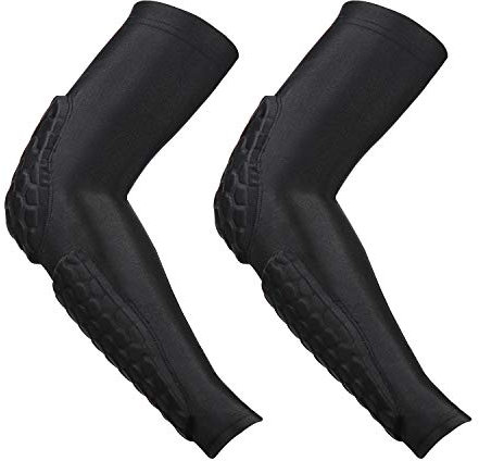 GUOZI Arm Elbow Sleeves, [2 Pack] Honeycomb Crashproof Arm Elbow Pads for Youth Adult Sports Football Basketball Volleyball