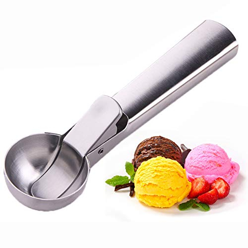 LHKJ 1 Pezzi Scoop di Gelato Acciaio Inossidabile,Porzionatore per Gelato Ice Cream Scoops per Gelato, Biscotti, Torte Impasto, Melone, Cucchiaio per Gelato in Acciaio Inox