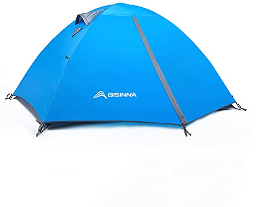 BISINNA 2/4 Person Camping Tent Lightweight Backpacking Tent Waterproof Windproof Two Doors Easy Setup Double Layer Outdoor Tents for Family Camping Hunting Hiking Mountaineering Travel