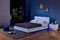 Home Deluxe - LED Bett Asteroid - Weiß, 180 x 200 cm - inkl. Matratze und Lattenrost I Polsterbett Design Bett inkl. Beleuchtung