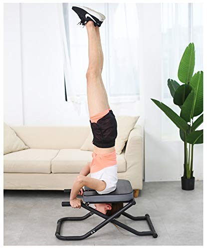 NENGGE Yoga Kopfstandhocker Klappbar Yoga Kopfstand Stuhl für Familie Fitness-Studio, Entlasten Sie Müdigkeit und Aufbau Körper,Schwarz