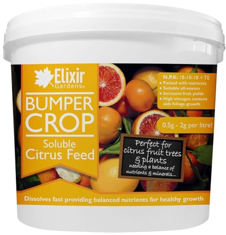 Elixir Gardens Soluble Citrus Feed Fertiliser | NPK 18:18:18 + TE | 200g - 20kg | 5kg Tub
