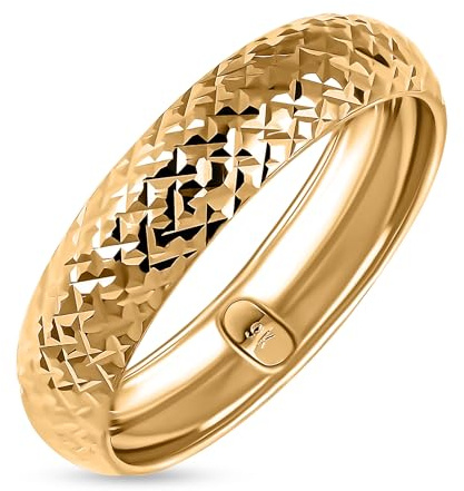 TJC ROYAL BALI COLLECTION 9ct Yellow Gold Band Ring for Women Size S Solid Plain in Glossy Finish Metal Wt. 0.87 Grams