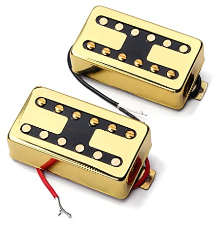 Ogdni Humbucker Guitar Pickup Double Coil Pickup Set H Style Neck and Bridge Pickups Compatible with Les Paul LP Style Electric Guitar Replacement (Gold)
