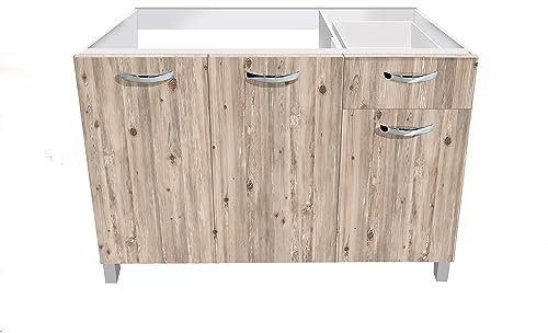 Mabel Mueble bajo encimera cocina Node con acabado antiarañazos de fácil montaje – Mueble de cocina ahorra espacio con material de melamina de 18 mm de grosor – Dimensiones: 120 cm de largo x 50 cm de