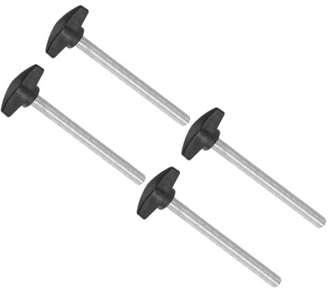 CoCud Manopole Zigrinate Vite Testa Zigrinata, Filettatura Maschio M8 x 85mm, Vite Serraggio a T Plastica, Perno Filettato Manopole Manuali Impugnatura (Applicazioni: Macchinari), 4Pz