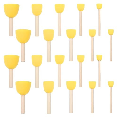 20 Stück Schwammpinsel Schwammstupf Pinsel Strukturpaste Malschwamm Pinsel Schaumstoff Stupfpinsel Schaumstoff Malerei Schwamm Werkzeug Schablonen Wandgestaltung für Acryl,Flecken,Lacke