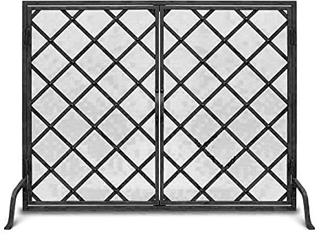 Fireplace Screen Guard,Pare-feu pour cheminée, Grand écran de cheminée en Maille d'acier avec Portes, Panneaux de cheminée en Fer forgé Massif, Grille Pare-étincelles pour Salon