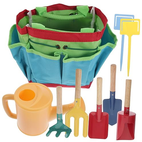 ibasenice 1 Satz Sandspielzeug Für Kleinkinder Gartengeräte Kinderschürze Pflanzenschaufel Im Freien Kinderkostüme Kinderhandschuhe Graben Werkzeuge Gärtnern Eisen