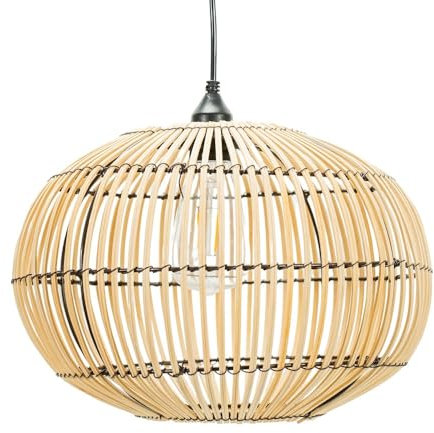 ValueLights | Natural Bamboo Solar Powered Outdoor Hanging Pendant Garden Pergola Light