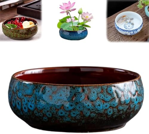 Pot Hydroponique,Pot De Fleur Ceramique,Plantes D'IntéRieur,Fleurs Vasque RéCipient Hydroponique Non Poreux De Grand Calibreavec GlaçUre Fluide, Applicable Aux Plantes Succulentes En Hydroponie (D)