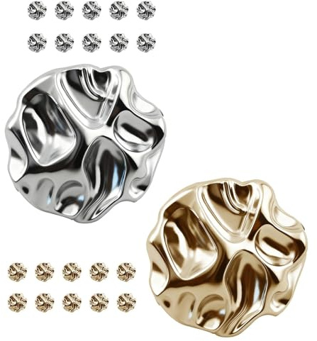 wutdgeg 20 pièces Boutons dorés, Boutons mercerie, 25 mm Bouton dorés mercerie, adaptés aux Cardigans, Vestes, Costumes, Chemises, Accessoires en et projets de Bricolage