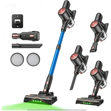 Vexilar V10Pro Aspiradora sin Cable, 45KPa Potente Succión, Aspiradora de Mano Autonomía 45 Minutos, Batería Extraíble, Aspirador Escoba Inalámbrica para Suelos/Alfombras/Coche/Pelo de Mascotas