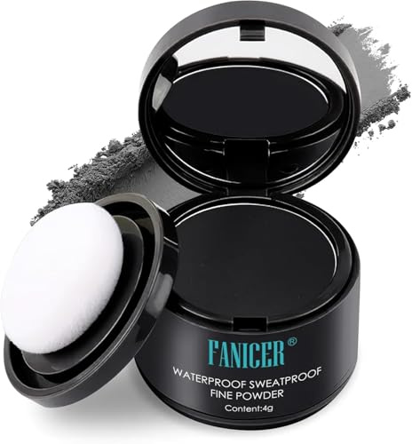 Polvere Ritocco Radici Correzione, Polvere per capelli, Hairline Shadow per Coprire L'attaccatura, Naturale a Lunga Durata Hairline powder, per Donne e Uomini(nero)