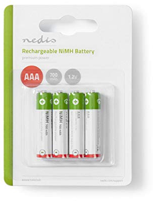 NEDIS Wiederaufladbarer NI-MH-Akku AAA | 1.20 V | AAA | 700 mAh | vorgeladen | Blister 4 Stück, BANM7HR034B
