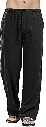 Hombre Pantalones Estilo Libre Ocio Cordón de la Cintura Sueltos Pants LargosTranspirable Ropa Verano Casual