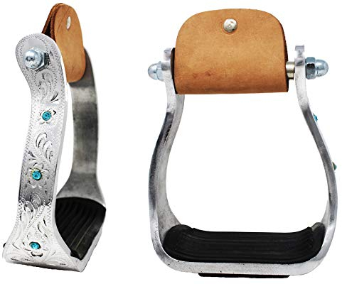 TackRus Challenger Westernsattel Aluminium Barrel Racing Steigbügel mit Strass 51148