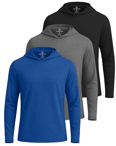 Real Essentials 3 Pack: Men's Dry Fit Wicking Long Sleeve Fishing Active Hoodie Pullover Sweatshirt (Big & Tall)-Set 7, XL