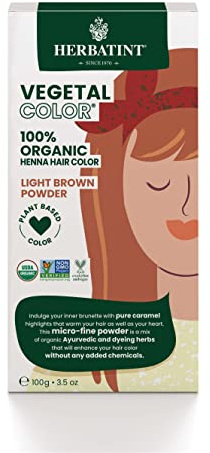 Herbatint Henna Color Organic Hair Dye - Plant-Based Henna Powder & Herbal Formula - Vegan - Light Brown - 3.5oz