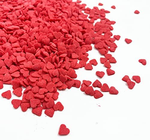 Sprinkle Deco Valentine Jumbo Red Heart Shapes Sprinkles for Cakes and Cupcakes Food Decoration cookie decorating 3.52oz (Big)