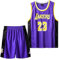 Qkydky Completo Basket Bambino, 2 Pezzi Completo Basket Ragazzo, Magliette e Pantaloncini da Basket, Canotta Basket Bambino e Pantaloncin, Completino Basket Bambino 4-14 Anni(Viola#23,L,7-8 Anni)