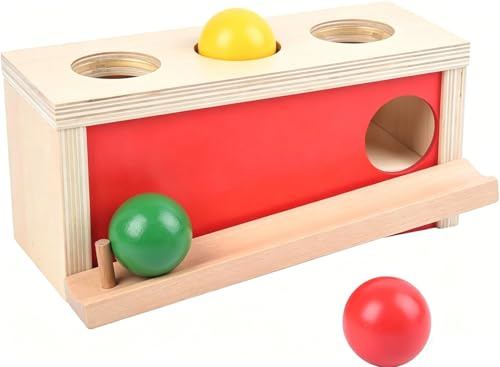 Smartwo Juguetes Montessori 1 2 Años, Caja de Permanencia Montessori, Juguetes de Madera para Niños, Desarrollo Motricidad Fina, Ball Drop Toy, Juegos Bebe 6 9 12 18 Meses