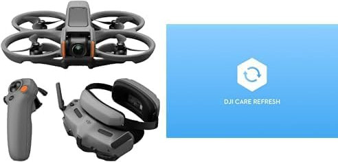 DJI Avata 2 Fly More Combo (1 Akku)+ Card DJI Care Refresh 1-Y, FPV-Drohne mit 4K-Kamera, mit Propellerschutz, Flips/Rollen auf Tastendruck, POV Content Kamera-Drohne, inkl. Goggles 3 und RC Motion 3