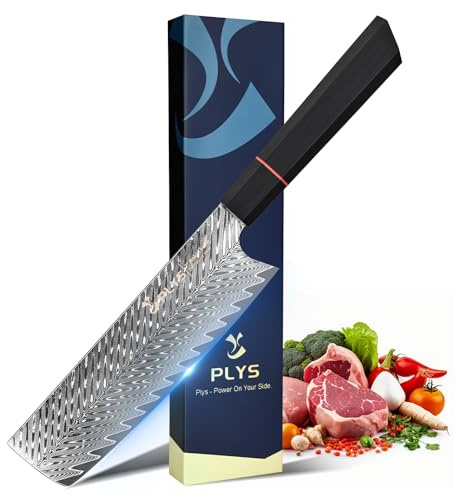 Nakiri Knife Japanese Damascus Cleaver: 6.6 Inch Chef Knife Professional Kitchen Knife Razor Sharp Meat Cleaver with G10 Ergonomic Handle