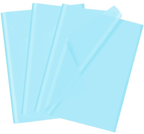 50 fogli di carta velina azzurra, 70 x 50 cm, carta velina per confezioni regalo, riempitivo natalizio, fiori, arte, artigianato, fai da te, compleanno, matrimonio, decorazione