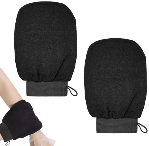 AMSGANK Peelinghandschuh für Körper, 2 Stück Peeling-Handschuhe für Bad Peeling Handschuh Körperpeeling Exfoliating Gloves Scrub Abgestorbene Haut Entferner für Damen und Herren