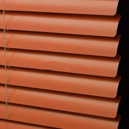 Naranja Persiana de Aluminio, Persiana Veneciana para Ventanas,Privacidad, Protección contra la luz y el Deslumbramiento, Personalizable (130×140cm)