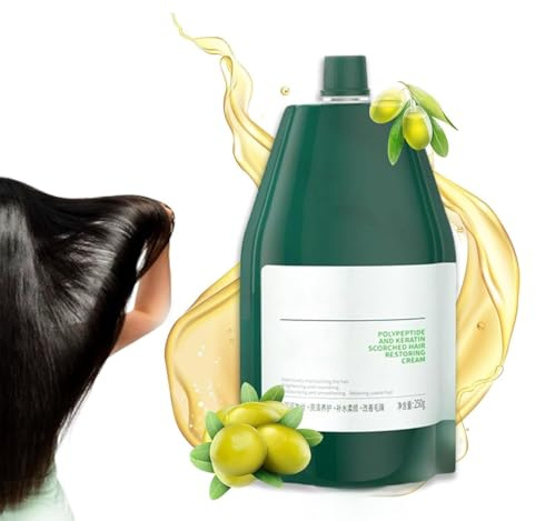 Crème réparatrice hydratante et lissante à la kératine polypeptidique, revitalisant sans rinçage lissant pour cheveux secs et abîmés (1 pcs)