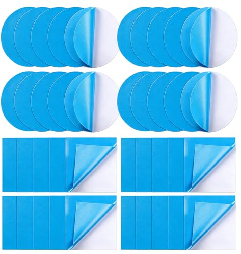 40 pcs Kit de réparation autocollant pour piscine, bleu, autocollant sous-marin, ruban adhésif étanche pour piscine en PVC, bateau pneumatique, réparation de piscine (7 cm, 20 cercles + 20 carrés)