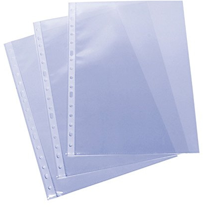 Grafoplas - Caja 100 Fundas Multitaladro, Galga Extra, Tamaño Folio, Polipropileno Acabado Piel Naranja, 16 Taladros Archivador con Anillas