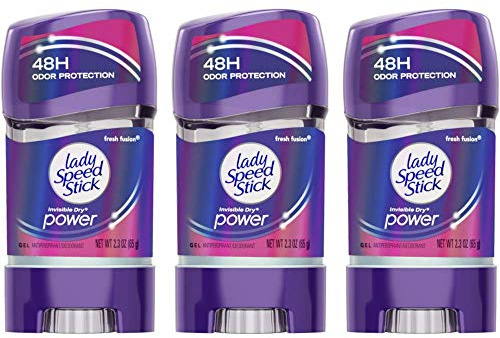 Lady Speed Stick 48HR Antiperspirant Deodorant Gel Fresh Fusion 2.30 oz (Pack of 3)
