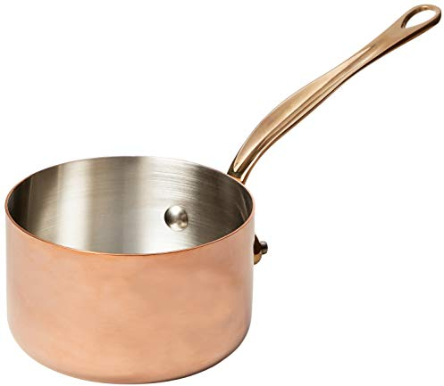 Mauviel M'Heritage 150 B 1.5mm Polished Copper & Stainless Steel Sauce Pan With Brass Handles, 0.9-qt, Made in France