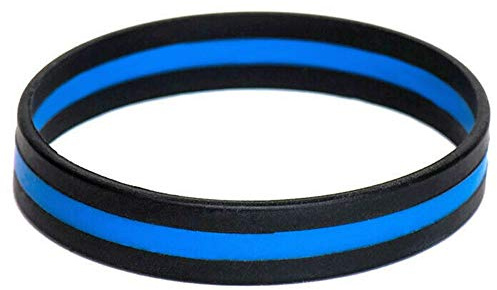 STRYKER Thin Blue Line Silicone Bracelet Police Support Law Enforcement Memorial Wristband