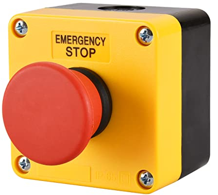 Heschen Red Sign Momentary Emergency Stop Switch Push Button Switch 660V 10A with Box 1NO1NC